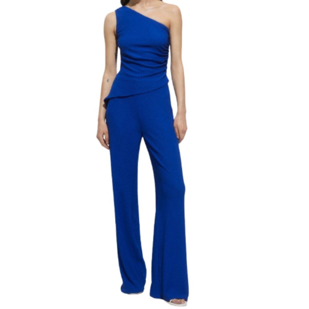 Mango Asymmetric Ruched Top + Pants Sz M - NWOT